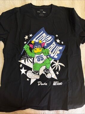 Duvin Black 'Make It Magic' loyal blue Graphic Tee - Orlando Magic Mascot
